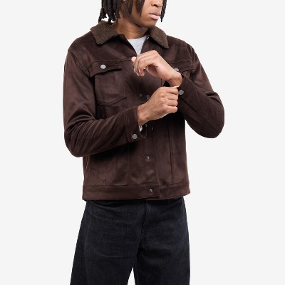 X RAY Men's Faux Suede Jacket With Faux Fur Collar in OLIVE Size XL — фото 3