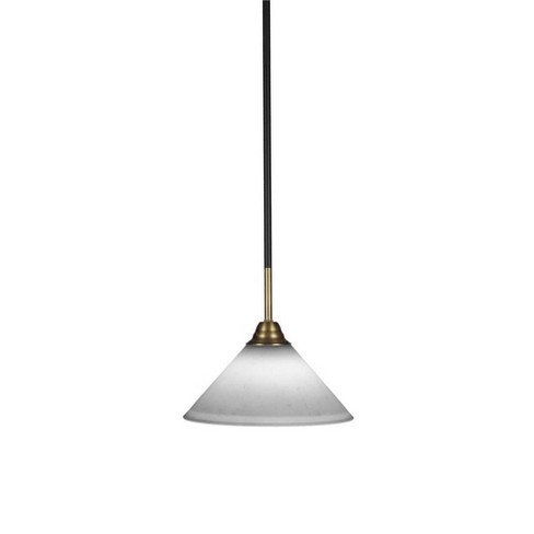 Toltec Lighting Paramount 1 - Light Pendant in  Matte Black/Brass with 10" White Muslin Shade - image 1 of 1