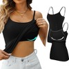 V FOR CITY Women's Shelf Bra Camisole Tops Adjustable Spaghetti Strap Cami Tank Tops Cotton Undershirts 2 Pack - 2 of 4