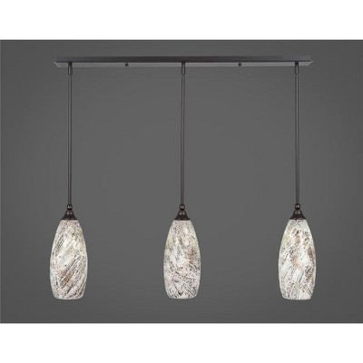 Toltec Lighting Any 3 - Light Chandelier in  Dark Granite with 5.5" Natural Fusion Shade