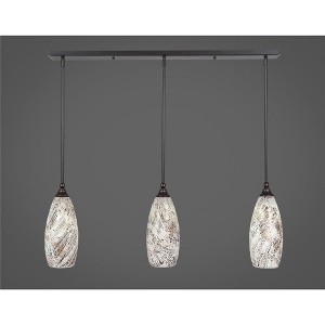 Toltec Lighting Any 3 - Light Chandelier in  Dark Granite with 5.5" Natural Fusion Shade - 1 of 1