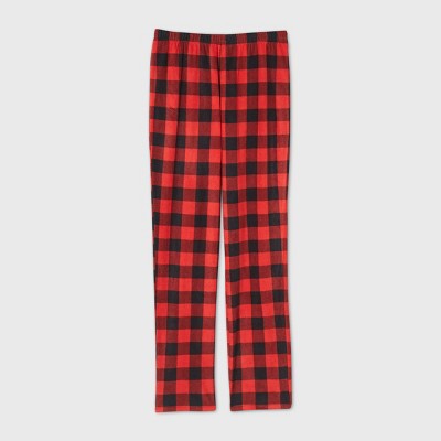 red and black buffalo check pajama pants