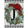 Briarwood Lane Winter Garden Flag 12x18 For Outdoor Winter Wreath Monogram Letter J For Winter Garden Flag Flags For Outside - 3 of 4