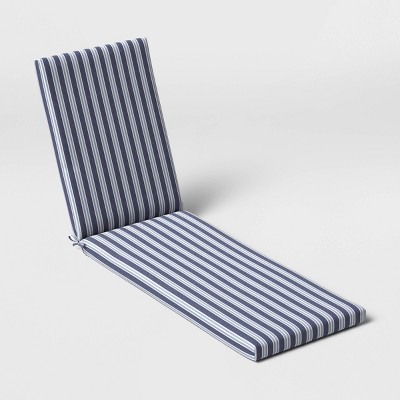 Coastal Stripe Outdoor Chaise Cushion DuraSeason Fabric™ Blue - Threshold™