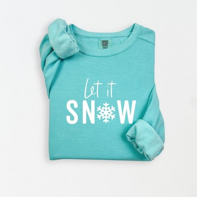 Simply Sage Market Women's Lightweight Garment Dyed Graphic Sweatshirt Let It Snow