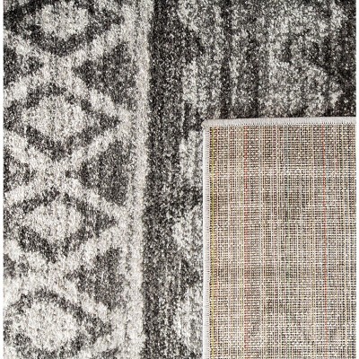 Ivory Charcoal 6' Square Easy-Care Hand-Knotted Area Rug