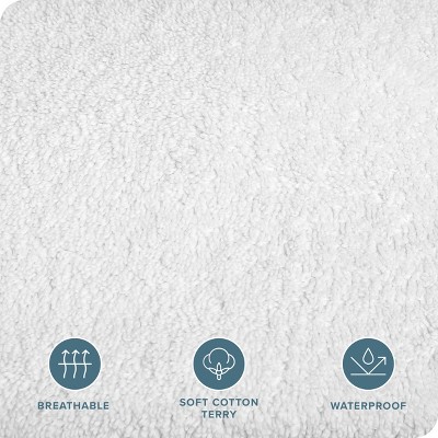 Standard White Cotton Hypoallergenic Waterproof Pillow Protector