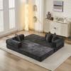 Mocamel Comfy Convertible Folding Mattress Couch - Chenille Floor Sofa Bed with Armrest for Living Room, Bedroom, Studio，beige - 3 of 4