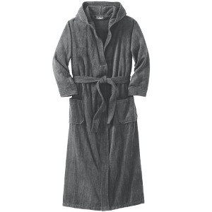 KingSize Men's Big & Tall Tall Terry Velour Hooded Maxi Robe - 1 of 4