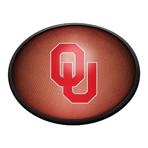 College Football Pigskin Design Oval Slimline Lighted Wall Sign - 1 of 4