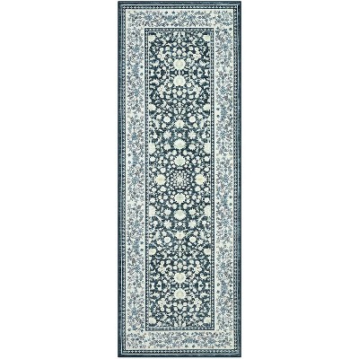Vintage Washable Rugs for Living Room & Bedroom, Low Pile Soft Non-Slip with Rubber Backing, Home Office Decor
