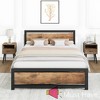 Jojoka Industrial King Bed Frame with Wood Headboard and Footboard, Sturdy Metal Platform with 14 Inch Under-Bed Storage, Easy Assembly, No Noise - 4 of 4