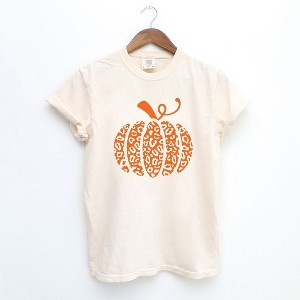 Simply Sage Market Women's Orange Leopard Pumpkin Short Sleeve Garment Dyed Tee - 1 of 4