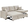 Racxily 84in Sectional Sofa, Pull Out Sleeper Couch Bed, L-Shaped Corner Reversible Sofas with Storage Chaise Apartment Living Room - 2 of 4