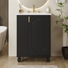 XINGHANZHENXUAN Bathroom Vanity with Sink, Solid Wood Cabinet with Soft-Close Doors, Side Storage & Ceramic Sink (Faucet Not Included) - 2 of 4