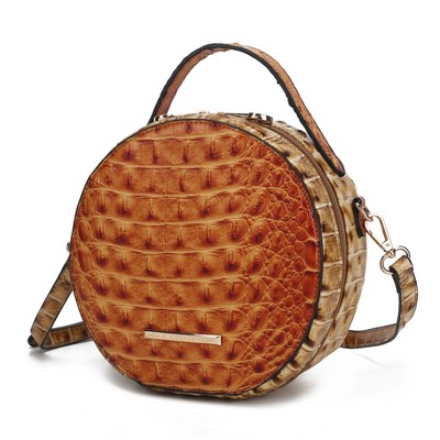 MKF Collection Ynnari Women's Crossbody Bag Croc-Embossed Chic Round by Mia K