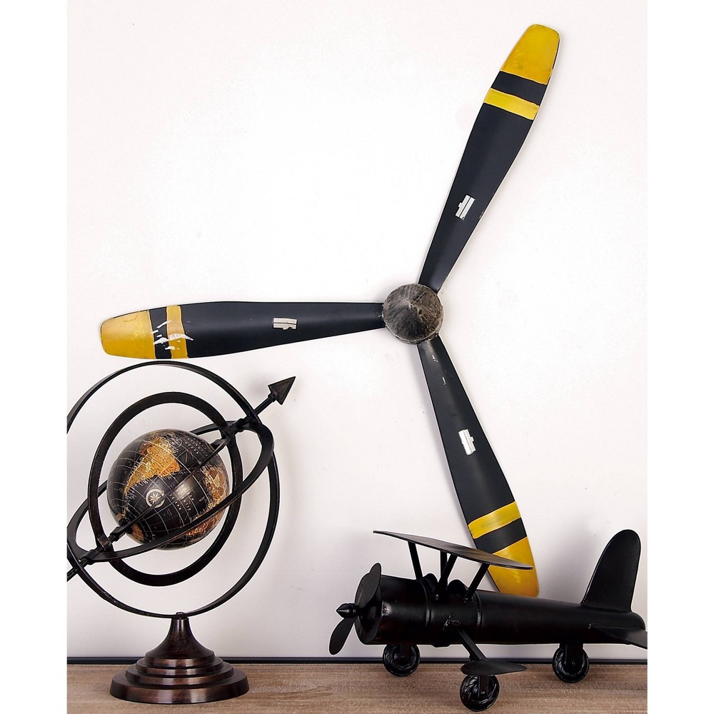 Photos - Wallpaper 31" x 27" Metal Airplane Propeller 3 Blade Wall Decor with Aviation Detail