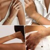 BRINJOY 14K Gold Plated Stackable Bracelet Set - 5 Pieces Adjustable Paperclip Cuban Chain Multi-Layer Waterproof Jewelry Gift for Women - 3 of 4