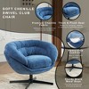Lyngins Ergonomic Office Chair – Modern 360° Swivel Chair with Removable Cushion, Chenille Upholstery, Black Metal Base, Round Home Office Desk Chair - 2 of 4