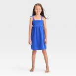 Girls' Solid Terry Smocked Cover Up Dress - Cat & Jack™ Blue