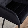 Sapphtopaz Modern Dining Chairs Set of 1 Velvet Upholstered Kitchen Chair with Armrests and Metal Legs Dining Chair for Kitchen, Bedroom, Black - 2 of 4