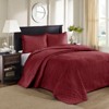 FIONECA Cottage Style Reversible Antimicrobial Bedding Set Fleur De Lis Embroidered Machine Washable Quilt Shams - 4 of 4