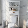 Gulches Over-the-Toilet Storage Cabinet White 1 Drawer 2 Shelves Space Saver E1 MDF Anti-Toppling Bathroom Rack - 3 of 4