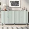 Elegant Wooden Sideboard Cabinet,Four-Door Storage Cabinet with Wavy Pattern Doors,Cylindrical Legs and Metal Handles,Adjustable Shelf-Cuddlewood - 2 of 4