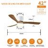 YUHAO  Smart Integrated Dimmable LED Modern and Farmhouse Flush Mount Ceiling Fan with Light,Works with Alexa and Google Assistant - 2 of 4