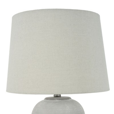 23" Grey Ceramic Urn Table Lamp with Fabric Shade