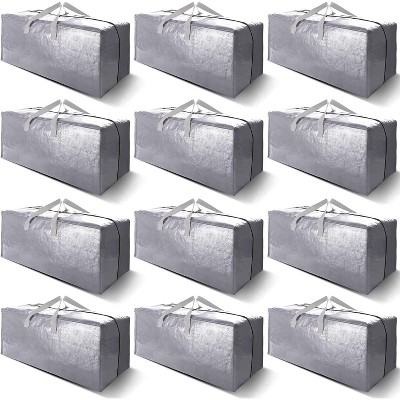 6/12pack Heavy Duty Extra Large Moving Bags W/Backpack Straps - Strong Handles & Zippers