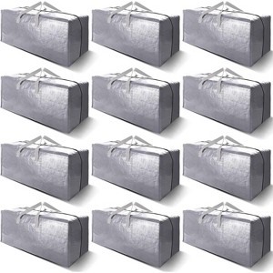 6/12pack Heavy Duty Extra Large Moving Bags W/Backpack Straps - Strong Handles & Zippers - 1 of 4