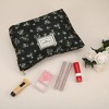 Unique Bargains Women's Portable Canvas Makeup Bag Black Pink 1 Pc - 4 of 4