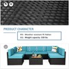 Cesicia 7-Piece Blue Sofa Set With Black PE Rattan Frame, Garden Patio Wicker Sectional Sofa Set with Coffee Table for Backyard, Porch, Balcony - 4 of 4