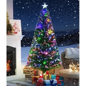 Bella Depot Flocked Tree Pre-Lit Artificial Christmas Tree - 1 of 4