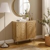 Art Leon Wood Cabinet Sideboard with Textured Door Decoration - 2 of 4