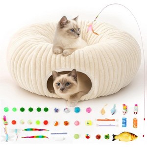 Cat Tunnel Bed for Indoor Cats, Cat Cave Bed,for Kitten Large Cats, Cat Tunnel Christmas Tree Skirt - 1 of 4