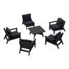 WestinTrends Avalon Outdoor 6-Piece Modular Sectional Patio Furniture Sofa Set, Black/Navy Blue - 4 of 4