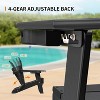 VINGLI Back-Adjustable Plastic Folding Adirondack Chairs with Retractable Footrest & 2-in-1 Cup Holders, Capacity 400 LBS - 3 of 4