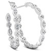 Pompeii3 1/2 Ct Genuine Diamond Inside Outside 1" Hoops White Gold - 2 of 4