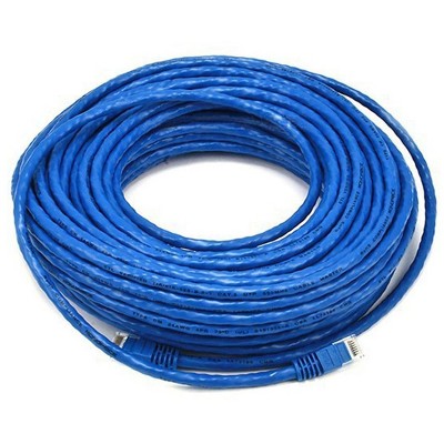 Monoprice Cat5e Ethernet Patch Cable - 75 Feet - Blue | Network Internet Cord - RJ45, Stranded, 350Mhz, UTP, Pure Bare Copper Wire, 24AWG