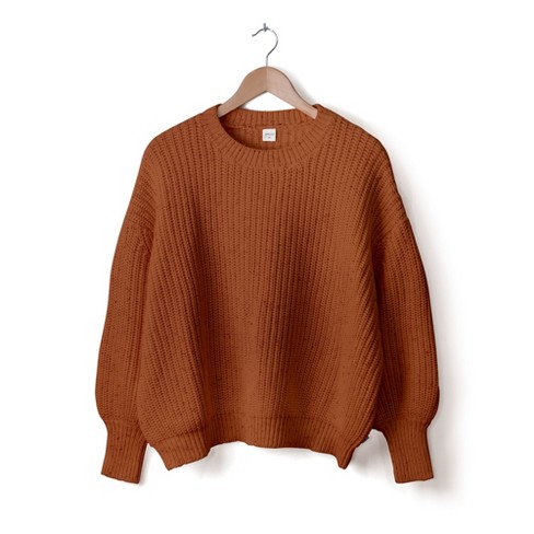 Organic high quality jumper Uno tinged in brown