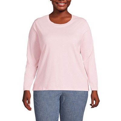 Lands' End Women's Relaxed Supima Cotton Long Sleeve Crew Neck T-Shirt