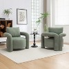 SEYNAR Mid Century Modern Teddy Upolstered Accent Chair with Poilow Set of 2 - 3 of 4