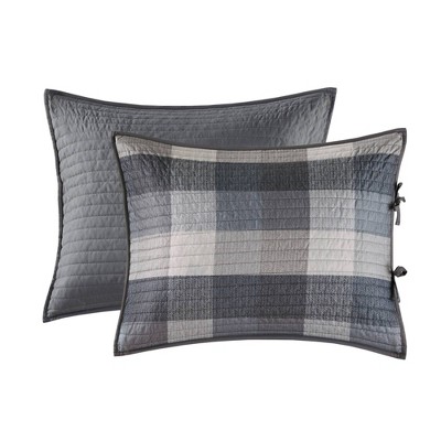 Gray Microfiber Reversible Plaid Daybed Cover Set