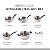 T-Fal Simply Cook 12pc Stainless Steel Cookware Set - 2 of 4