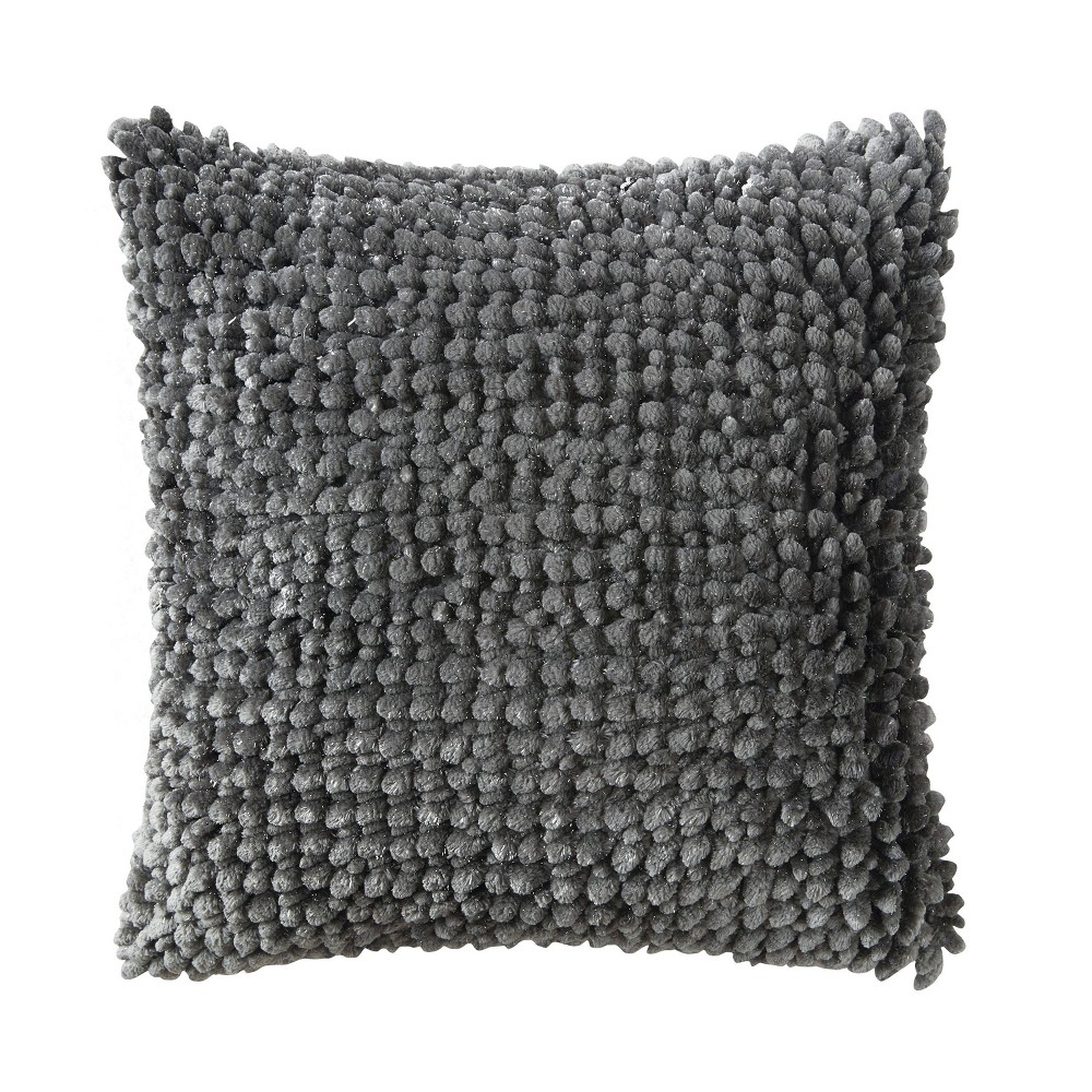 Photos - Pillow VCNY 16"x16" Noodle Textured Lurex Square Throw  Gray