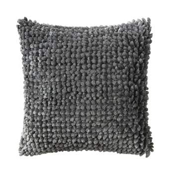 VCNY 16"x16" Noodle Textured Lurex Square Throw Pillow Gray