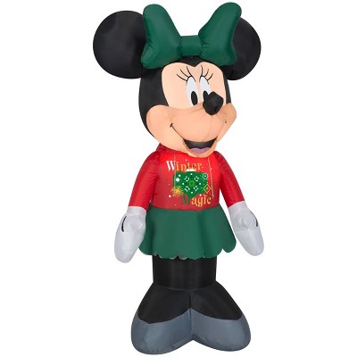 Disney 3.5ft Minnie in Ugly Sweater Christmas LED Inflatable Decoration