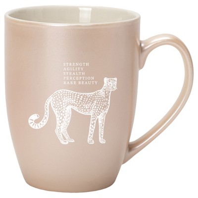 Elanze Designs 10 Ounce Ceramic Decorative Laser Engraved Giftable Novelty Tea Coffee Cup Mug Precious Pearl Leopard Strength Agility Stealth Beauty